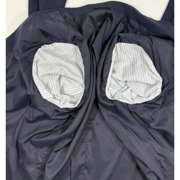 Bluffworks Mens Presidio Travel Blazer Size 46L Long Classic Fit Navy Polyester - Picture 3 of 15